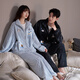 Mrs. Slee Sleep TIGHT couple pajamas winter women's 2025 new coral velvet thickened plus velvet cute zipper men can wear outside home clothes LYR91241-men's L