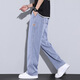 
LEE KIDS summer new super soft jeans men's thin large straight loose wide-leg pants men's trendy Hong Kong style trousers 1048 blue high-quality summer leisel thin model M 100-115Jin [Jin equals 0.5 kg]