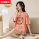 Hengyuanxiang Женская летняя пижама Pure Cotton Cotton Thin Complete Rideves Mrand Paddy 2025 Новая открытая летняя домашняя одежда с двумя частями набор грудной клетки 1047 Set Set M Women (70-98JIN [JIN равно 0,5 кг])
