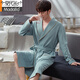
Modal waffle bathrobe men's spring and autumn pure cotton medium-length men's nightgown 2025 new water-absorbing integrated bathrobe LJ16822 M [weight 100-120Jin [Jin equals 0.5 kg]]