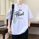 Buntes Edelstein Sommer Trendy kurzärmelige T-Shirt Jugend losen losen gutaussehenden Top 695 Meter Weiße (Qualitätsgarantie) M ungefähr 70-95 Jin [Jin ist 0,5 kg]