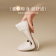 ZHR Flat Shoes Женская темпераментная темпераментная квадратная нога для пригородной туфли Doudou Women's Shoes Удобная, легкая и универсальная, цельный AH677 Apricot 38