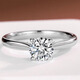 Junpoqifan 18k gold cultivated diamond ring for women classic four-claw real diamond one carat 50 points diamond engagement ring platinum PT950 50 points classic four-claw D VS1 No. 8 circle