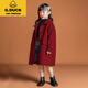 G.DuckKids Girls 'Clothing Fashionable Red Wool Veste Hiver Double face Cashmere's Version coréenne Médite de laine de longueur moyenne Red 150 cm