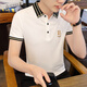 Jiumuwang Herren Revers Short Sleeve T-Shirt Pure Cotton 2025 Sommer neuer Stil Dad mittleren Alters und junger schlanker Polo-Hemd gestreiftes Kleidungsstück K12129 Khaki + K1819 Green XL