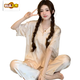 Chuzhi Ice Silk Pyjamas Frauen Frühlings- und Herbst-Sommer-Kurzärmelhosen dünne kühle und süße Love Home Clothing Set YFY9905# L [Vorgeschlagen 100-115jin [Jin gleich 0,5 kg]]