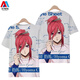 
Meichun shining Japanese cartoon summer men and women loose blue prison series thousand-cut leopard horse T-shirt printed trendy short-sleeved T6197 M height 130C