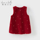 David Bella children's plush vest dress winter dress girls warm red new year skirt children's clothing