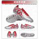 TLSS Tianlang Football TLSS Striker.717 Ultra fibra mejorada amortiguación mg de uñas cortas Rencao Fútbol zapatos SM0714 Red plateado#SM0714-02 39 (245 mm) US6.5