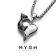 Mingyang Decoration Sea Mysh Sterling Silver Love Cat Pendant Collier pour hommes Trendy Femmes Niche Design Sweater Chaîne Hanging Decoration Sterling Silver Pendant + Silver Chain 50cm