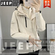 JEEP SPIRIT high-end jacket for women and men three-in-one customizable LOGO jacket windproof waterproof Tibetan mountaineering jacket set women ivory white jacket three-in-one cold and windproof M high-end brand men's clothing