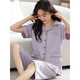 Cat Man (Miiow) reines Baumwollpyjama für Frauen im Sommer Kurzarm Kurzhose große Strickjacke mittleren Alters im mittleren Alter N9892 Kurzschleife geschnittene Hosen Cardigan M (80-100jin [Jin gleich 0,5 kg]))