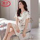 Langsha Nightgown For Women the Summer Thin Half-Maleved Ice Real Silk Sexy Summer Loose Line Taille Pyjamas Home Vêtements 9929 M 160