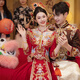 枝己情侣秀禾服2025新款中式婚纱新娘敬酒服嫁衣结婚礼服出阁服 HF045(仅女装) M