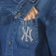 MLB official denim style male and female couple back label with large LOGO fashionable 26 spring new long-sleeved denim shirt New York Yankees/Indigo M 170/92A