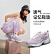 Skechers small white shoes, thick-soled dad shoes, exquisite embroidered flowers, breathable and fashionable female panda official flagship genuine product, lavender color 11977-LAV 35.5