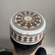 Gisailun Hui Men's Hat Worshiping Men's Boutique Embroidered Ethnic Minority Xinjiang Hat Flat Top Embroidered Centimeter Brown Color 58