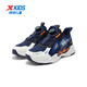 Xtep children's cotton shoes Fengxing 2.0 rotating buckle winter velvet warm casual shoes deep blue/Lyon blue 33