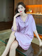 Miroin internet celebrity nightgown for women in summer thin ice silk short-sleeved shirt for women in summer cool silk home clothes cws-9901# M 75-100Jin [Jin equals 0.5 kg]