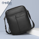 GOLDLION G+金利来男包新款牛皮单肩包简约时尚斜挎包男真皮青年休闲小包 黑色