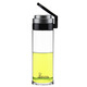 Copa de agua Sports de Heenoor una sola capa Copa de vidrio transparente Gran capacidad Portable Copa de hombres Logotipo imprimible Negro 695ml