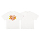 Lee Kids japoneses retro letras inglesas dibujos animados impresos camiseta de algodón de algodón de bambú de manga corta 3890 blanco l