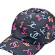 Chanel (Chanel) Double C LOGO Nylon Baseball Cap Women's Black Black One Size