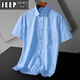 Jeep Spirit Daddy Summer Camisa de manga corta Top 2025 Nueva camisa de hombres sueltos casuales Daddy Ropa de manga corta DX6636 38 (peso alrededor de -120 Jin [Jin iguala 0.5 kg])