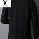 Playboy (Playboy) Camisa de primavera y otoño Lino de algodón para hombres Pequeño collar de collar de mediana edad imitación de lino de estilo chino
