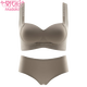 莫代尔聚拢内衣女士小胸显大上托收副乳防下垂2025新款夏季薄款无痕文胸 深咖色-单内衣 70A 32