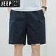 JEEP SPIRIT军绿色男款短裤男夏季纯棉户外沙滩裤外穿居家宽松休闲百搭五分裤 9224卡其色 L