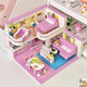 Neue Bausteine beendet das Haus DIY Villa Model Kinderrätsel Spielzeug Cottage Girl Geschenk hoch wangwang Modehaus warme Wohnung [1048 Partikel]