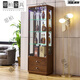 
Yuanbai new wine cabinet household living room double-open door with lock against wall TV side glass display cabinet decoration cabinet multi-function 683# dark walnut color 97 double door delivery package installation