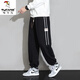 Woodpecker (TUCANO) Extra Large Size Casual Pants Men's Autumn and Winter Trendy Loose Plus Fat Plus Fatty 300Jin Jin is equal to 0.5kg Velvet sports casual sweatpants FJB621-BM108 black 6XL 220-240Jin Jin is equal to 0.5kg