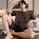 2025 Nuevo pijama de algodón de algodón de algodón de verano pantalones cortos de verano suelto de gran tamaño simple ropa para el hogar FDM6913 L