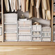 Nengji Kitchen RANGEC storage box drawer clothes finishing box transparent plastic clothing storage box wardrobe layered artifact storage box C3523 depth 45 width 35 height 23 meters gray transparent one-pack