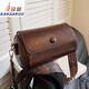 Kangourou (Kangourou) Marque Généreuse en cuir 2024 Chinois Valentin de la Saint-Valentin Chinois Spring et été polyvalent rétro Broadband à large bande Sac à bandoulière populaire Sac à bandoulière pour femmes marron (collection et attention + sangle d'épaule en cuir mince)