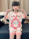 Pyjamas Girls Pure Cotton Sommer Kurzarm 2025 Neue Kinder niedliche Cartoon Girls Home Clothing Medium und große Kinderset 831 100 [8 Codes] 100-110 cm 30-40jin [Jin gleich 0,5 kg]