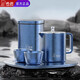 HEENOOR 2025 new pure titanium tea set 5-piece set floral tea cup tea can Rizhao Jinshan