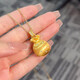 Chili ancient gold-plated silver necklace for women, brushed fat lucky diamond pendant, small lucky bag, money bag, Valentine's Day gift for girlfriend, lucky bag pendant, free chain