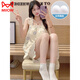 Catchan Cat Man (Miiow) para mujeres en verano con almohadillas de pecho de hielo de seda de seda fría pijama de verano damas dulces y lindas ropa casera primavera y otoño 3889 [almohadilla de cofre no removible] M [75-100Jin [Jin iguala 0.5 kg]]