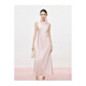Mandy Zhang Ou Ruofeng hellrosa sanftes Acetatkleid für Frauen weiches satin diagonal geschnitten einfaches elegantes Kleid langer Rock Tianzhu Pink L
