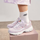 Skechers small white shoes, thick-soled dad shoes, exquisite embroidered flowers, breathable and fashionable female panda official flagship genuine product, lavender color 11977-LAV 35.5