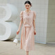 
Ehangy light luxury brand dress for women 2025 summer new high-end fashion slim embroidery two-piece skirt champagne powder (two-piece set) XL