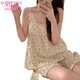 
Modal pajamas with breast pad for women in summer new lace lace suspender shorts suit sweet girls can wear home clothes outside 6669-1# Little Flower L