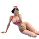 Manluxury underwear pure erotic nurse uniform lace bow heart-shaped perspective jumpsuit sexy suit 9276 red [length suit + headband] model socks S size [80-100Jin [Jin equals 0.5 kg]]