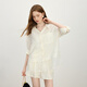 Fan Silan Bamboo Fiber Lace Spliced ​​Shirt Shorts Two-piece Set Women's Summer 2025 New All-match Set 2685/2540 Shorts M