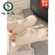 啄木鸟夏季女鞋小白鞋女芭蕾风德训鞋透气凉鞋配裙子鞋子显脚小平底板鞋 b3527米色 37