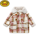 G.Duckkids Girls Wollmantel mit samtigem Herbst und Winter Kindern modisches Baby Mädchen Winter mittelgroßer Wollmantel Pink 120 für 6-7 Jahre Empfohlen für 6-7 Jahre alt