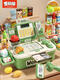Convenience-Store, Internet, Promi-Supermarkt, Registrierkasse, Kinderspielzeug, Spielhaus, Mädchenküche, Simulation, Einkaufswagen für Männer, Standardversion, grüne Registrierkasse, 46-teiliges Set, faltbare Aufbewahrung